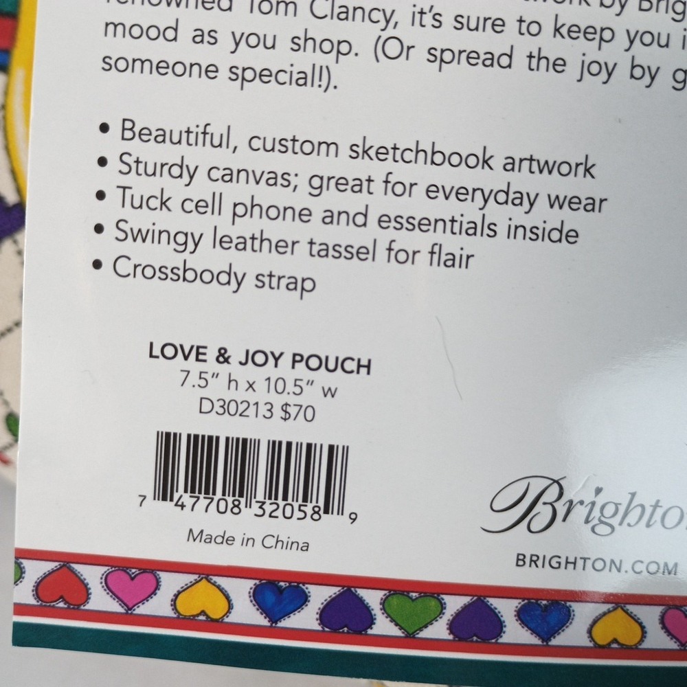 Brighton D30213 "Holiday Love and Joy" Pouch Crossbody Tom Clancy New MSRP $70 - Picture 4 of 4